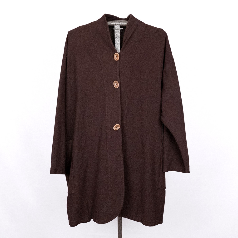 North Star Base Eleven Stitch Design Women's XL Brown Lagenlook Jacket Granola
